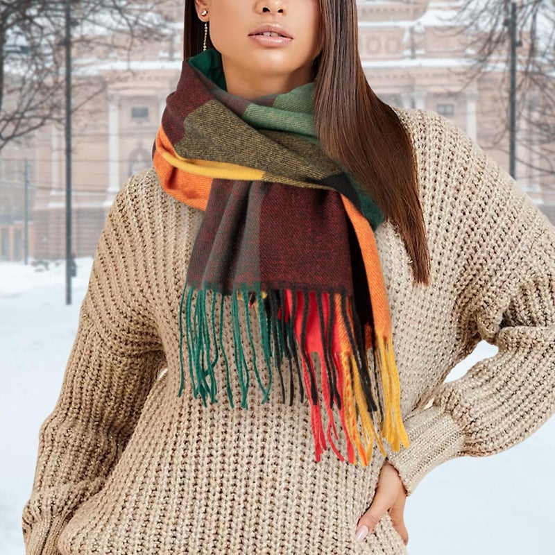 BLATIAL Store Womens Scarf Winter Blanket Large Scarves Thick Soft Warm Plaid Chunky Scarfs - Image 5